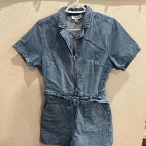 Denim Short Sleeve Romper